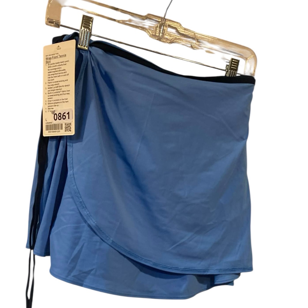 Nwt Lululemon Wrap Front Tennis Skirt Blue Size L